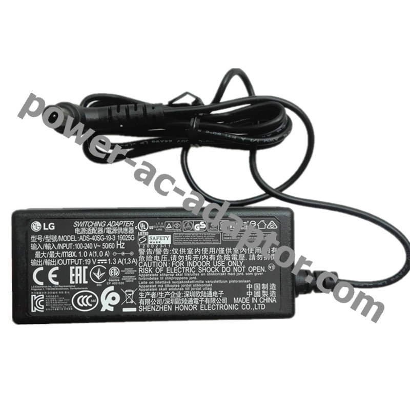 19V 1.3A LG 24EN33TA 22EA53TA AC power adapter Charger - Click Image to Close
